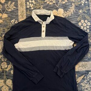 Marine Layer Navy and Gray Polo Shirt